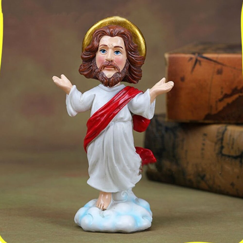 Car Dashboard Jesus Bobble Head Auto Car Religious Figure Bobblehead Doll